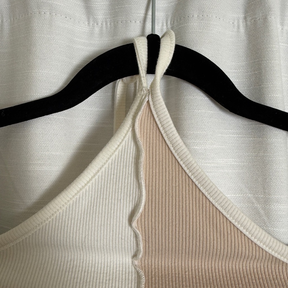 12th Tribe Patchwork Halter Crop Top Neutral Tank… - image 5